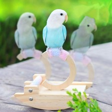 Bird Perch Stand Rocking Perch for Birds Interactive Portable Wooden Parrot