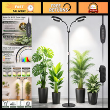 2-Head Full Spectrum Grow Light with Adjustable Stand - 68" Tall Indoor Plant La