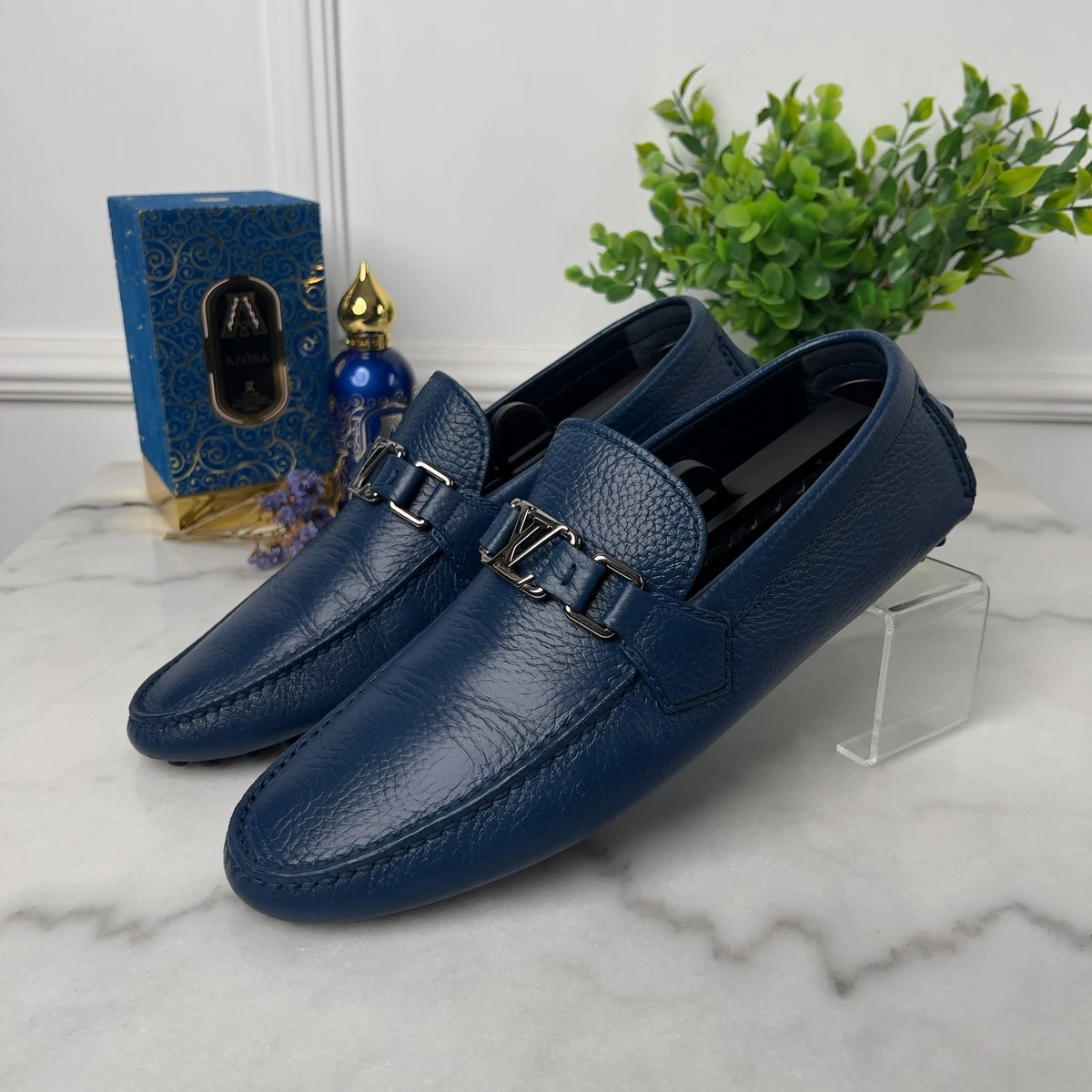 GWセール❤️LOUIS VUITTON❤️革靴シューズモカシン紺色7ハーフ26cm Louis Vuitton Moccasin Blue Casual Shoes for Men for sale | eBay
