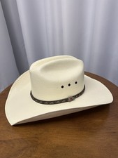 JUSTIN Hat Cowboy Milano Ivory Hard Coated Straw 10X Banded Western 7