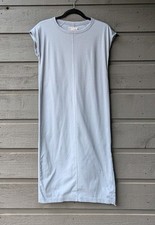 Everlane The Luxe Cotton Side-slit Tee Dress Size XS Pale Gray Blue Muscle Tee