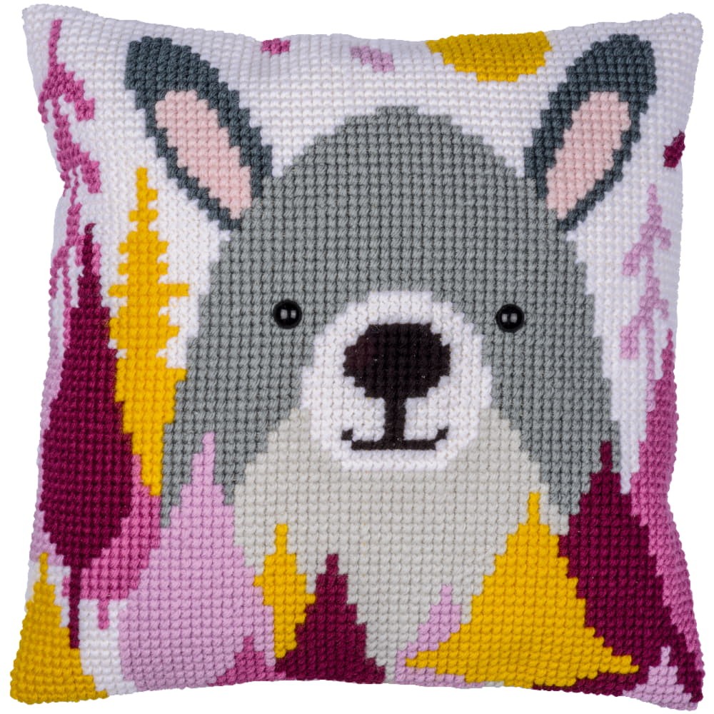 Vervaco stamped cross stitch kit cushion ""Rabbit"", 40x40cm
