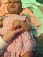 50CM Finished Reborn Baby Doll Loulou Awake Open Eyes Lifelike Newborn 3D Skin