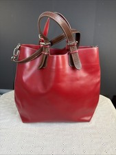 Borsa grande Nardelli borsa pelle tote rosso marrone bordo rimovibile tracolla regolabile usata in ottime condizioni