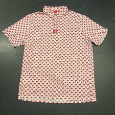 Bogey Bros Shirt Mens XL Pink White Tacos Golf Polo Performance Stretch