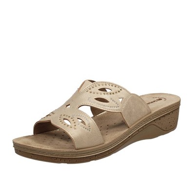 Inblu Hausschuhe mit Keilabsatz Sand - Damen Schuhe Hausschuhe Komfort und Hygiene