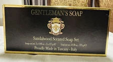 Gentleman’s Soap Sandalwood Scented Soap Set Proudly Made In Tuscany Italy