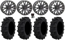 System 3 SB-4 Black (4+3) 15" Wheels 30" Mud XC Tires Textron Wildcat XX