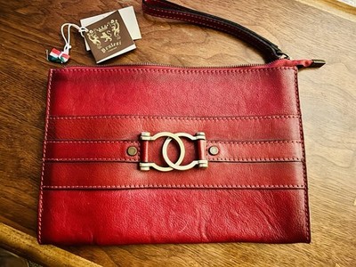 Italian Leather Pratesi Firenze Clutch With Strap - Clean Inside, Gently Used