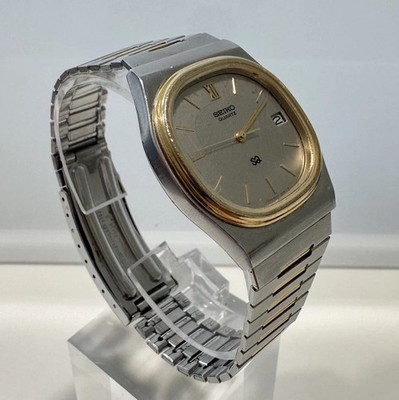 Vintage Seiko Quartz 8222-5170 Two-Tone Watch Gold Tone Date Japan Unisex 35mm