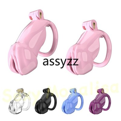 Male Realistic Chastity Cage Device Resin Cobra Lock Belt for Men 5 Rings CC585