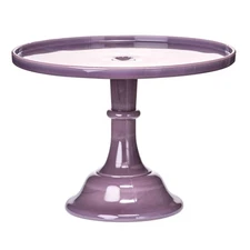 Mosser Glass USA Cake Stand Eggplant Purple 12 Inch