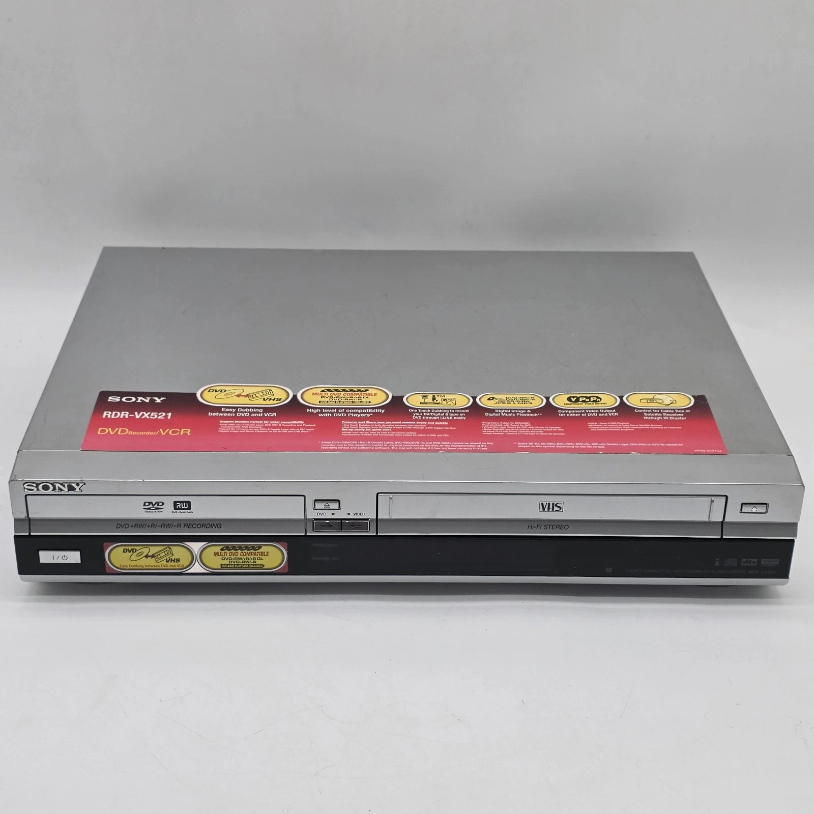 Sony RDR-VX521 DVD Recorder VCR Combo Recorder Tested - No Remote