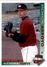 1999 Altoona Curve Grandstand 2 Bronson Arroyo Brooksville Florida Baseball Card