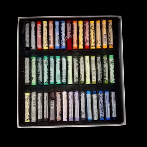 Rembrandt Soft Pastels, 45 full size stick set, vintage used, 2 broken sticks
