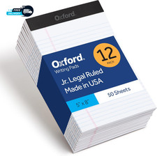 Legal Pads 12 Pack Note Pads 50 Legal Ruled 5" X 8" Sheets Bright White
