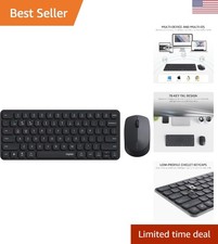 Versatile Multi-Device Wireless Keyboard Mouse Combo - 4 Devices, Quiet Clicks