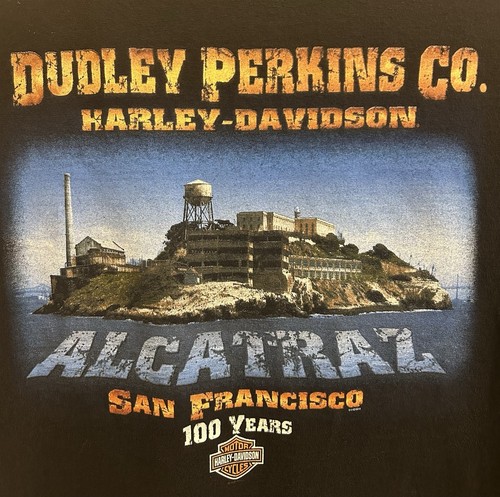 Harley Davidson San Francisco Alcatraz 100 Year T-Shirt Short Sleeve Black XL