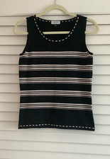 NWOT Tahari Authur S Levine Top Sleeveless Blk/Wht 6