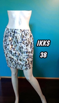 Ikks Taile 38 Superbe jupe doublée blanc marron bleu - Photo 1/4