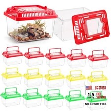 LemonRoad Plastic Reptile Terrarium Carrier Cage - 15 Pcs - 5.1x3.5x3.5 In