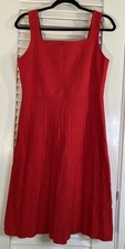 Merokeety Dress Red Knit Sleeveless Fit And Flare Sweater Pleats Women’s Size L