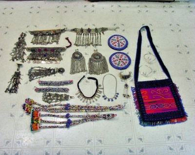 old Kuchi tribal assorted Wedding dowry jewelry wholesale lot belly dance 49675