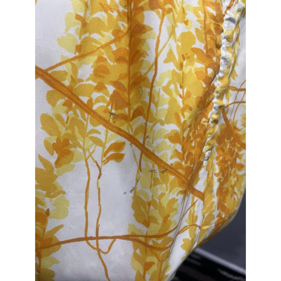 Vintage Sears Yellow Floral Arnel Triacetate Dress 70's Womens 10-12 - Image 4 of 4