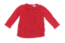 Baby UK Size 6-9 Months F&F Red Pullover T-Shirt