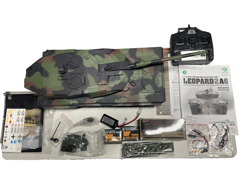 RC Battle Tank Heng Long German Leopard 2A6 Upgraded Edition 1/16 Scale Tank RTR