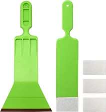 NEWISHTOOL Window Tint Tools Bulldozer Squeegee Kit, Green Wide Mouth & Scrubber