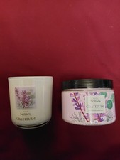 Avon Senses Bath Salts  Candle Set, GRATITUDE Lavender  Cedarwood
