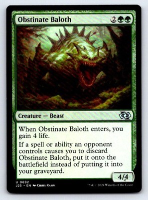 Obstinate Baloth 692 Uncommon Foundations Jumpstart Magic: The Gathering