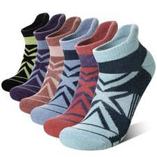 Merino Wool Ankle Running Socks Men Women Hiking Thick Large Mixed Color B
