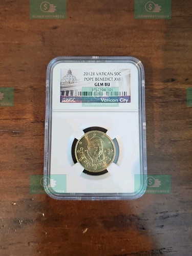 2012R Vatican 50 Cent Pope Benedict XVI - NGC GEM BU Certified Authentic Coin