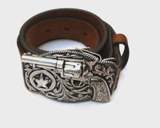 New Tony Lama Little Trigger Brown Embossed Leather Boys Western Belt Size 24
