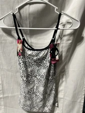 Flexees Firm Control Camisol Too White Black Print Women's Size M