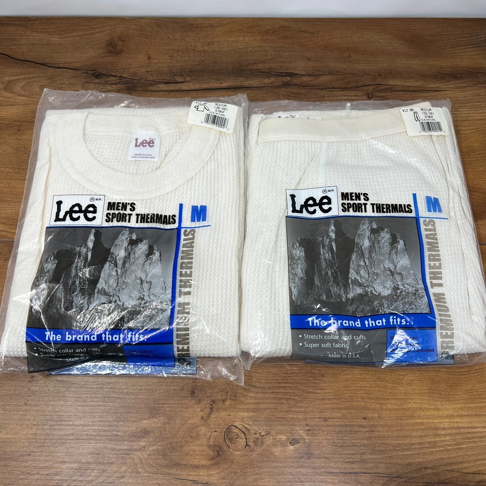 Vintage Lee Thermal Underwear Set Waffle Knit Size Medium Made in USA New NOS
Opens in a new window