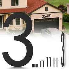 16 Inch Large Modern House Numbers for Outside, Matte Black Metal Outdoor Add...