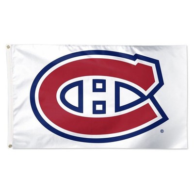 Montreal Hockey Team White Memorable Flag 3x5 ft Canadiens Fan Wall Decor Banner