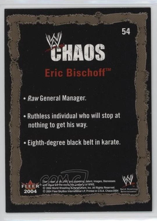 2004 Fleer WWE Chaos Eric Bischoff #54 - Image 2 of 2