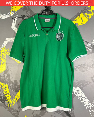 SCP Sporting Training Jersey Football Soccer Polo Shirt Macron Men Size 2XL ig93