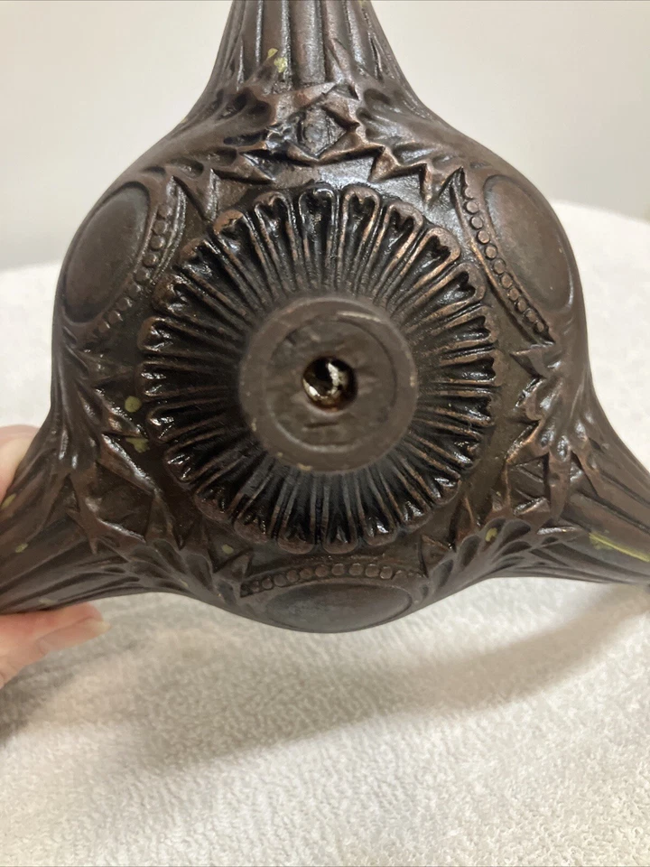 Antique Cast Iron 11” Terrestrial World Globe Base Stand Only George F Cram & Co - Image 3 of 4