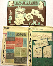 Lot of 3 Superior Simplicity embroidery Chart Patterns Transfers 154 4047 4726