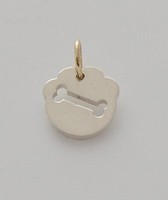 SilberanhäNger Mit FußAbdruck-Silhouette Und Durchbohrtem Knochen, Goldene Gegen