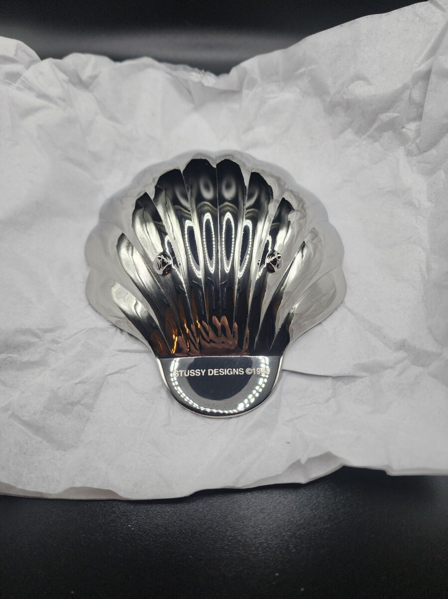 Stussy Silver Clam Ashtray Polished Stainless Steel Limited Stussy Silver Clam Ashtray Polished Stainless Steel Limited