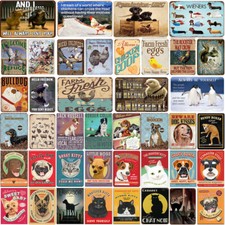 Dog Cat Retro Metal Tin Signs Wall Plaques Plates Bar Pub Home Customize Decor
