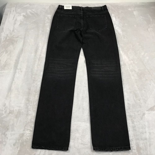 Jeans MNML uomo taglia 31 vita 34 cuciture interne nero dritto tutti i giorni denim sbiadito NUOVO - Foto 12 di 12
