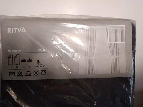 IKEA RITVA Blackout Window Curtains 100% Cotton Brown 57" x 98" 1 Pair, 2 Panel - Picture 3 of 8