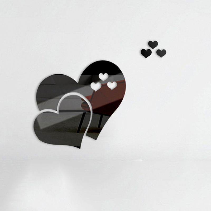 UK Love Heart Mirror Wall Stickers 3D Decal DIY Art Removable Room